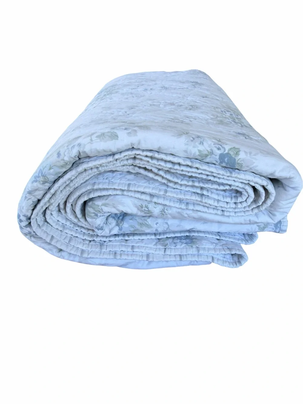 Simply Shabby Chic British Rose 2-Piece King Quilt Set Reversible Blue Gray GUC
